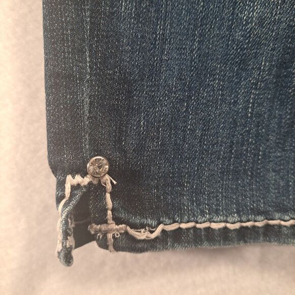 La Idol Womens Shorts Bermuda Length Jeans Jr Size 5 Bling Rhinestone Pockets - Picture 15 of 16
